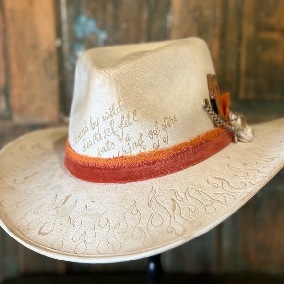 Hand designed western festival concert cowgirl hat